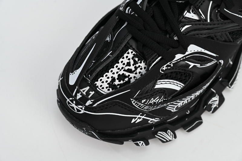 Balenciaga Tess S.Black Black-And-White Painting  542023 W3SR2 2315