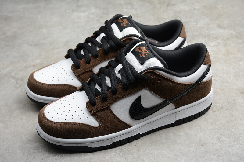 Nike SB Dunk Low White Black Trail End Brown - 304292-102