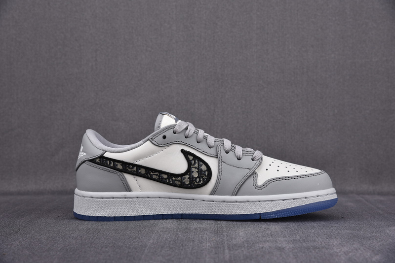 DIOR x Air Jordan 1 Low AJ1 Grey White Black 553668 998