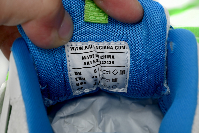 Balenciaga Tess S.Green, White, and Blue 542436 W2BC3 0285