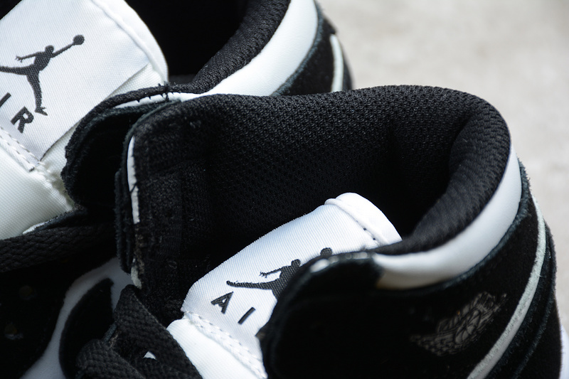 Air Jordan 1 Mid GS Panda White Black Teal Tint KID-BQ6931-103