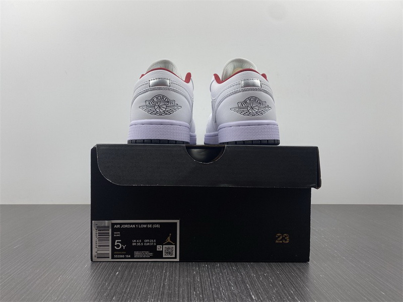 Air Jordan 1 Low GS "White/Red" 553560-164