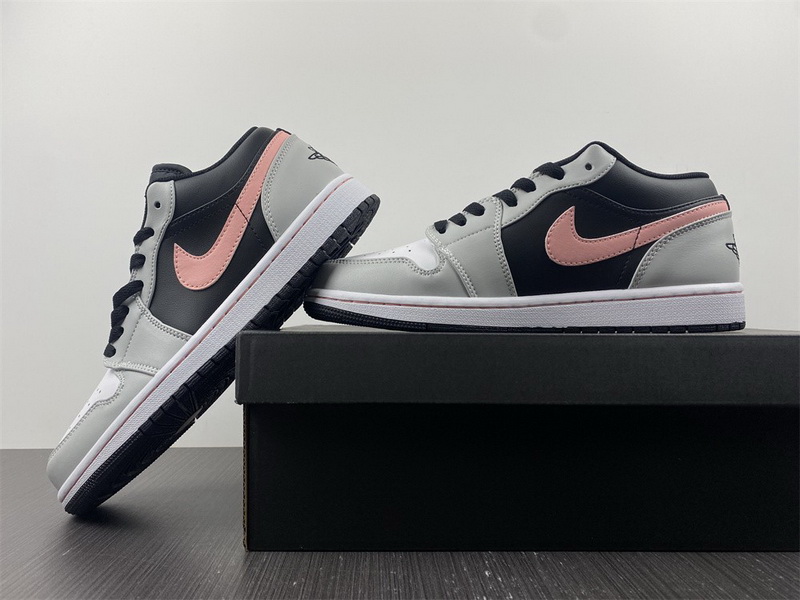 Air Jordan 1 Low White Grey Black Pink 553558-062