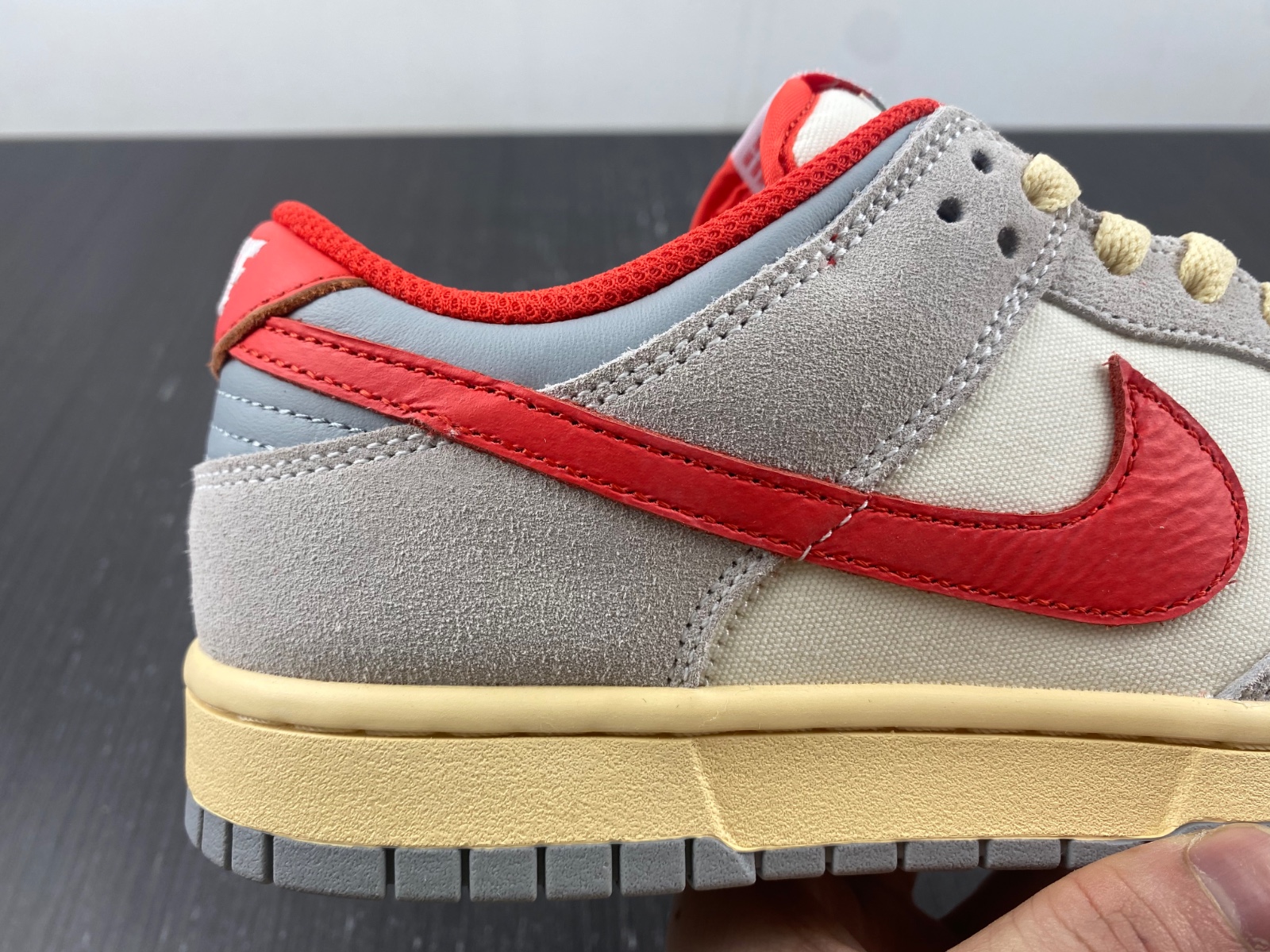 Nike Dunk Low "Grey/Red" Athletic Department FJ5429-133
