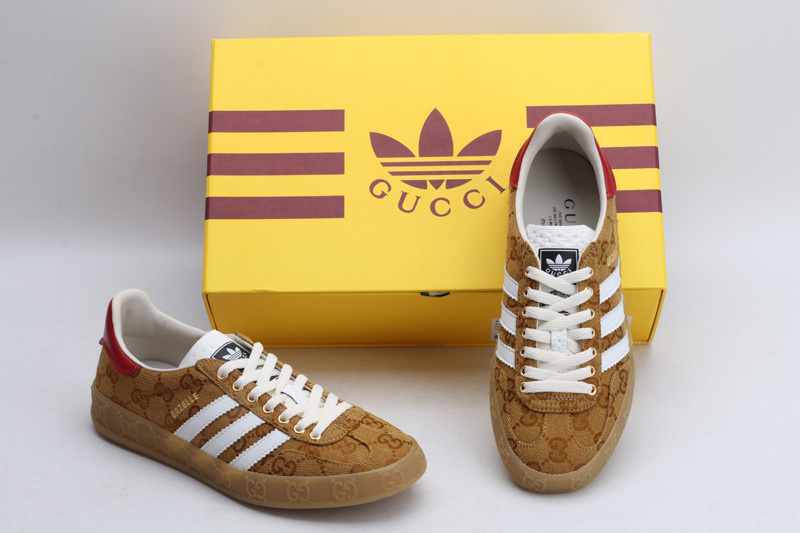 ADIDAS X GUCC1  Gazelle  Original GG Beige Brown