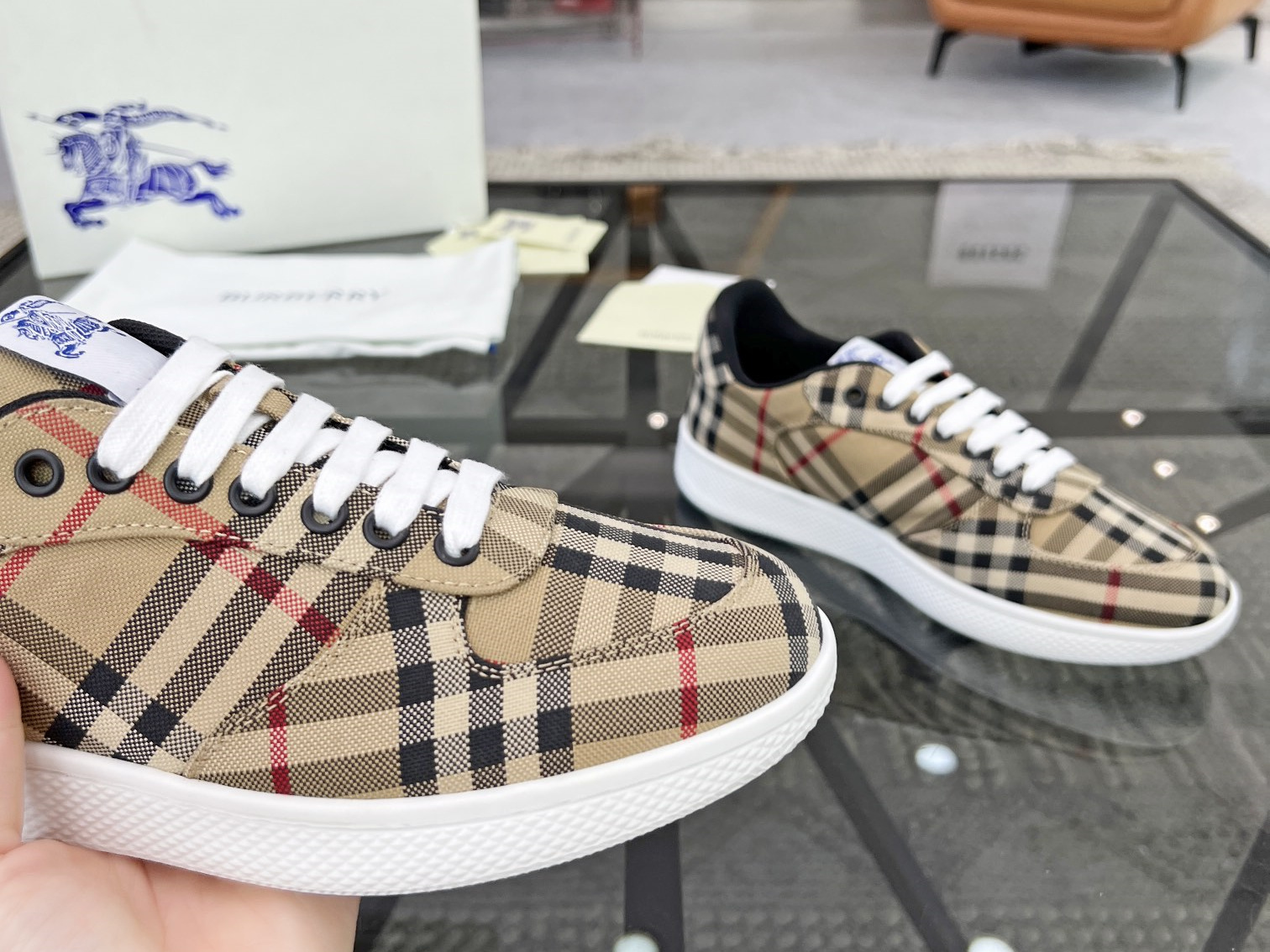Burberry Check Terrace Sneakers