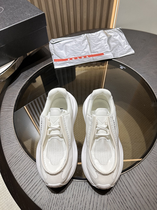 Prada Systeme Brushed Leather Sneakers