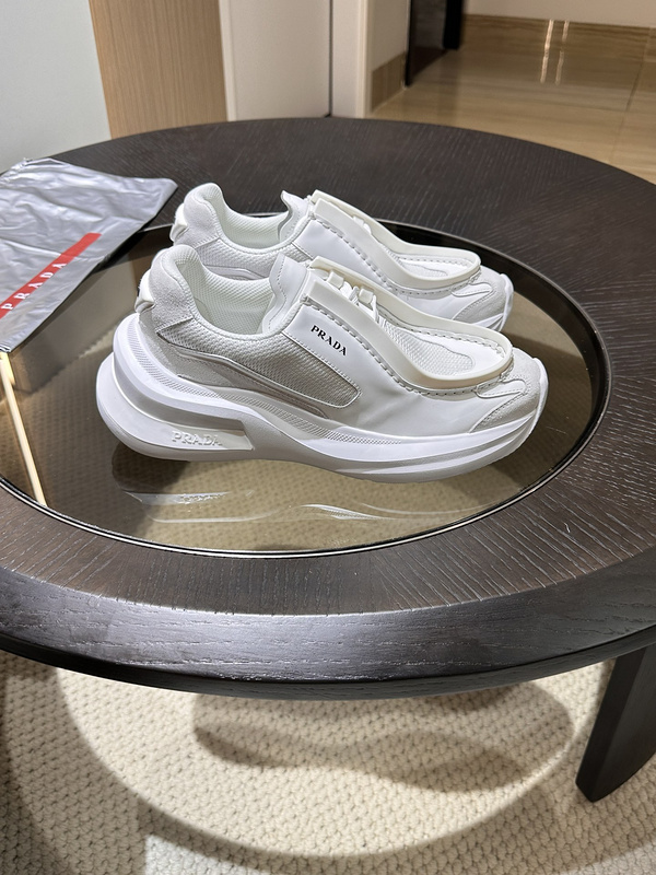 Prada Systeme Brushed Leather Sneakers