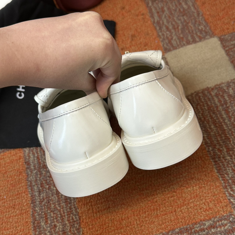 Chanel  Leather CC Logo Loafers