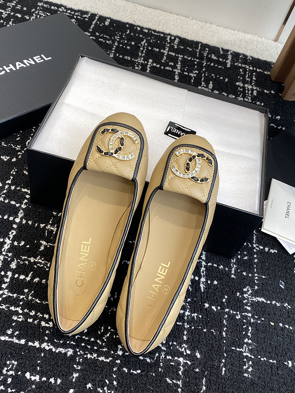 Chanel  Leather CC Logo Loafers