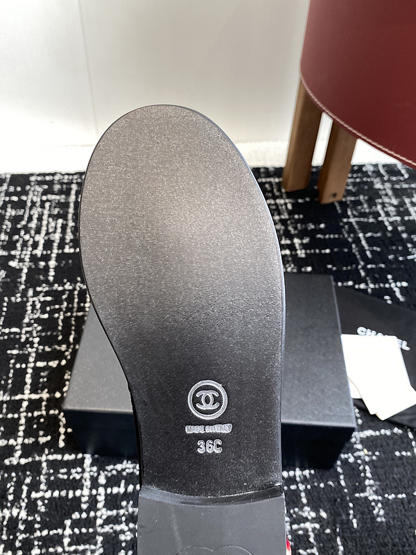 Chanel  Leather CC Logo Loafers