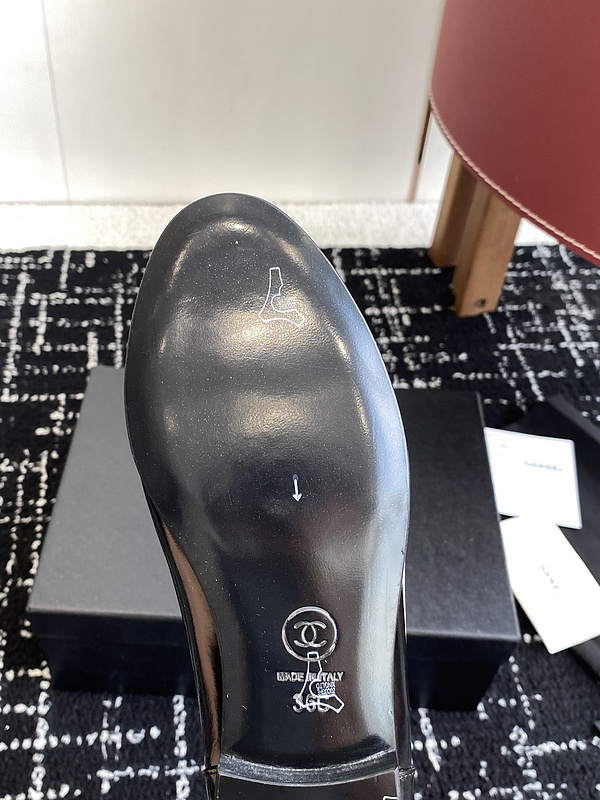 Chanel  Leather CC Logo Loafers