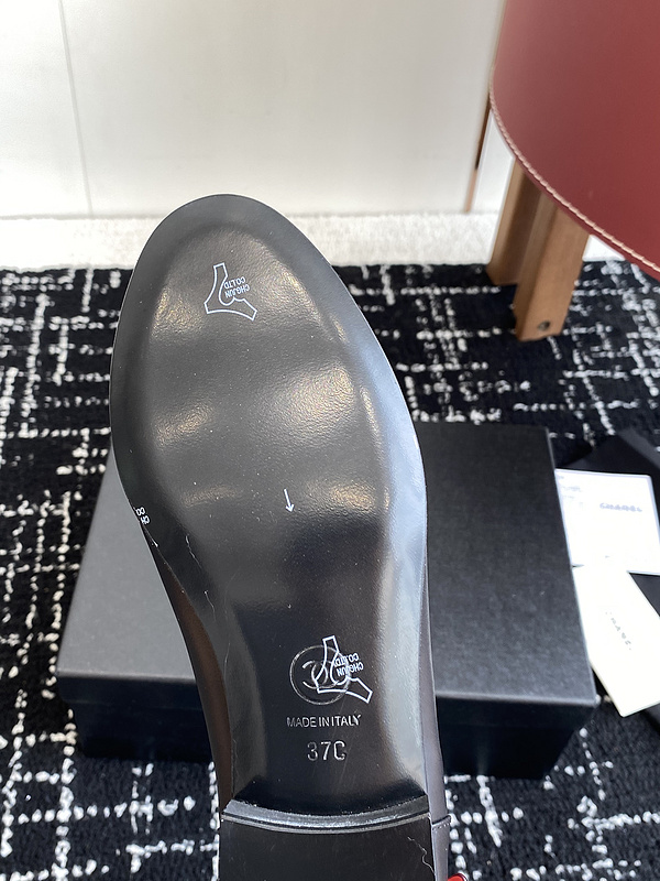Chanel  Leather CC Logo Loafers