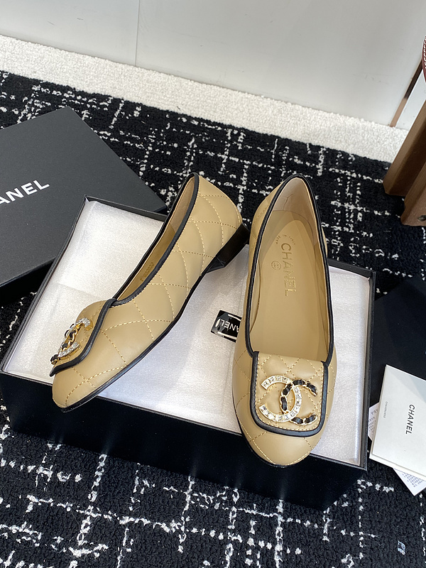 Chanel  Leather CC Logo Loafers