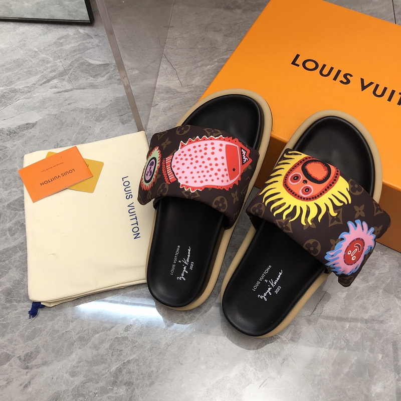 LV pool pillow comfort mule