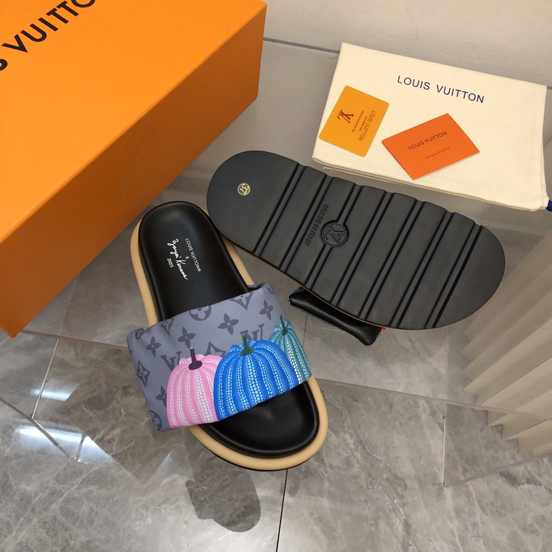 LV pool pillow comfort mule