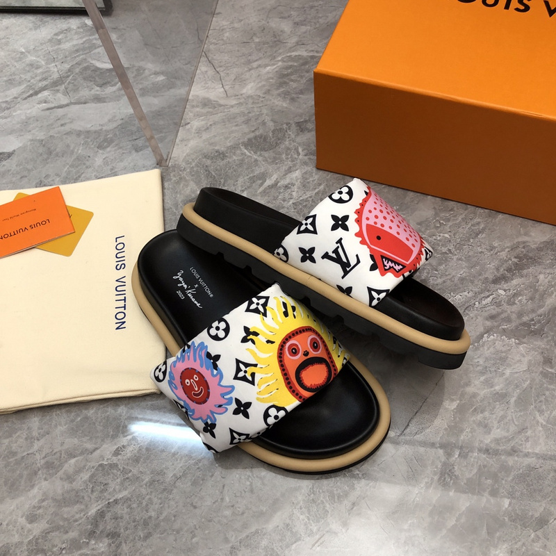 LV pool pillow comfort mule