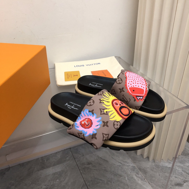 LV pool pillow comfort mule