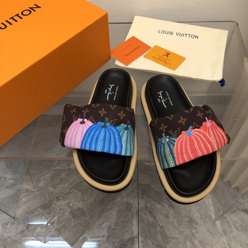 LV pool pillow comfort mule