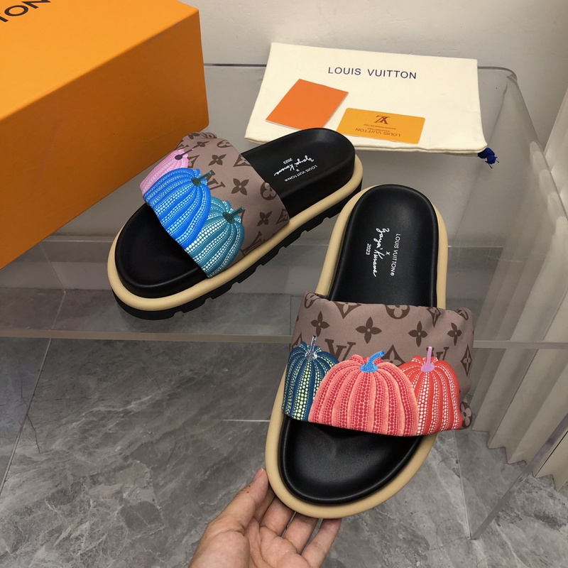 LV pool pillow comfort mule