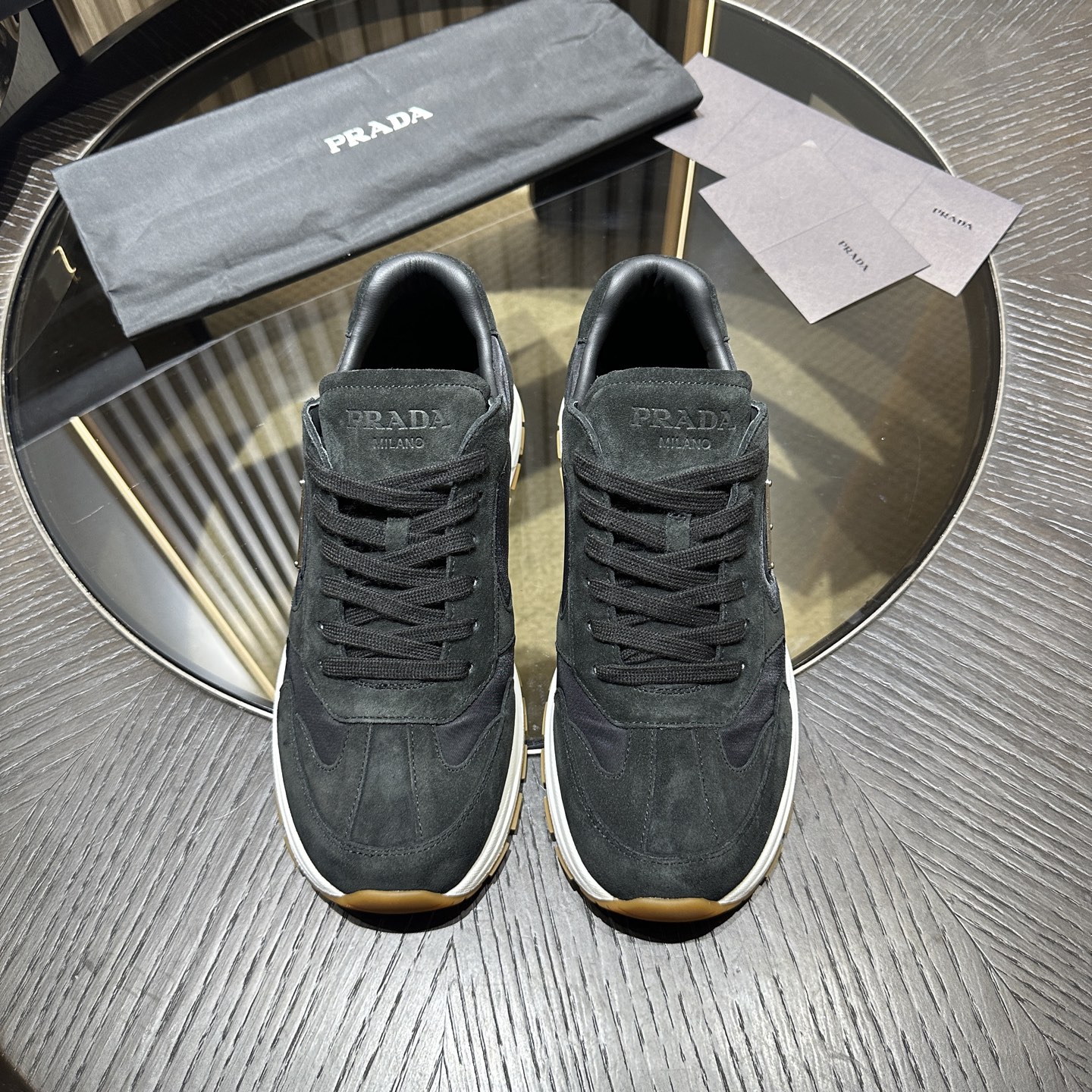 Prada suede and Re-Nylon sneakers