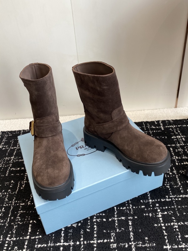 Prada Cocoa Brown Leather Boots