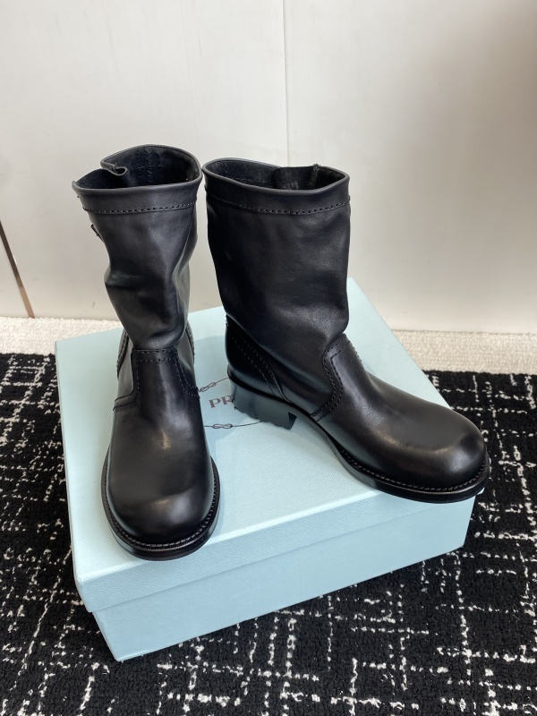 Prada Moto Leather Boots