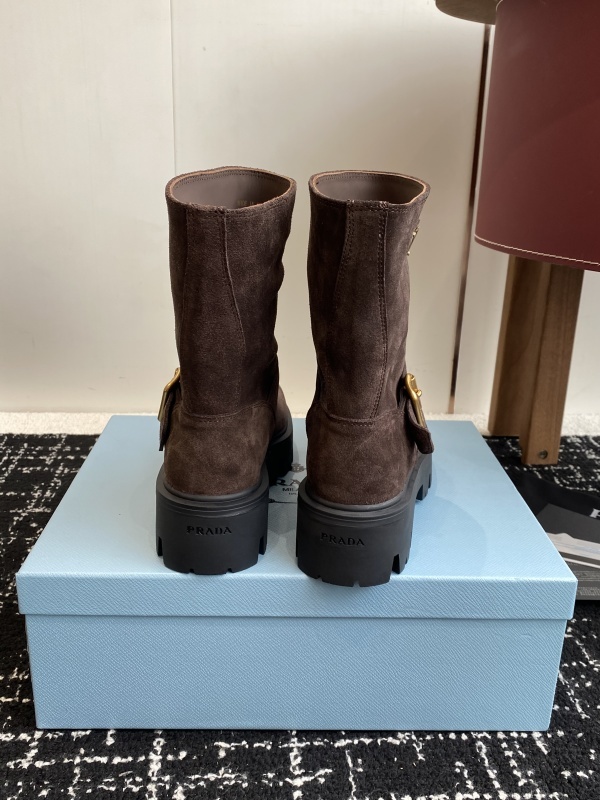 Prada Cocoa Brown Leather Boots