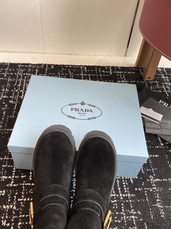 Prada Black Leather Boots